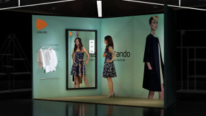 Zalando - wiz. ekranu interaktywnego z funkcją lustra. portfolio z grafiki komputerowej